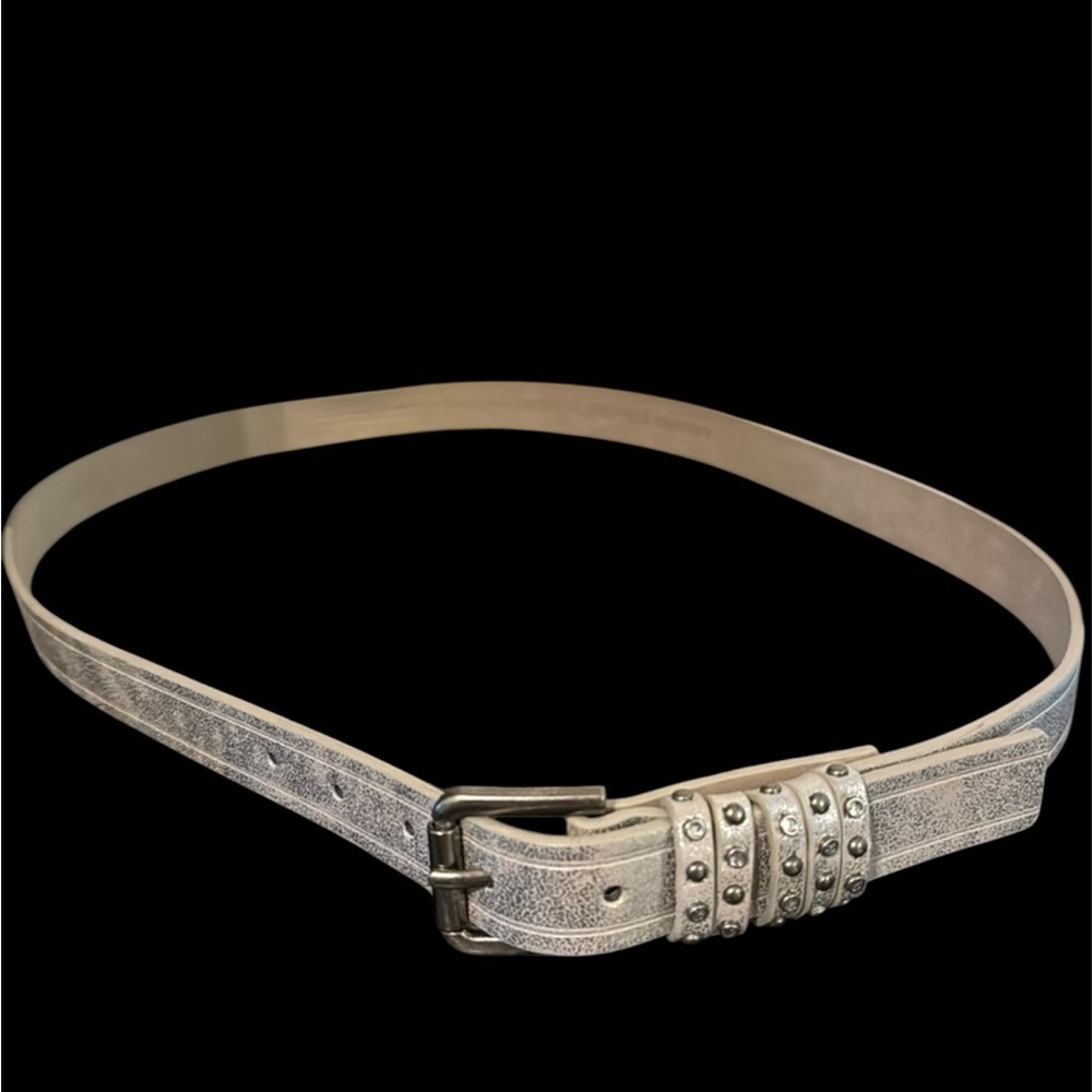 Fabulous New Beaded and Studded accent Leather Belt by Nine West NWT XL
